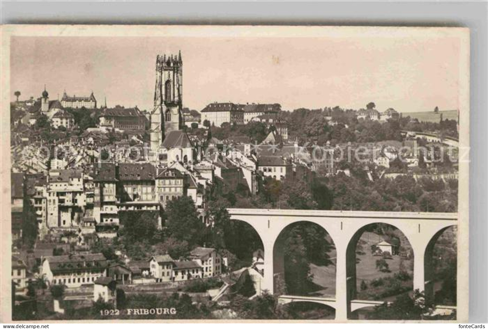 12733439 Fribourg FR Panorama Bruecke Fribourg FR - Andere & Zonder Classificatie