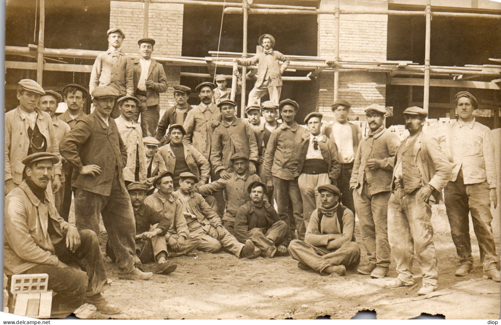 CP Carte Photo D&#039;&eacute;poque Photographie Vintage Ouvrier Chantier - Non Classés