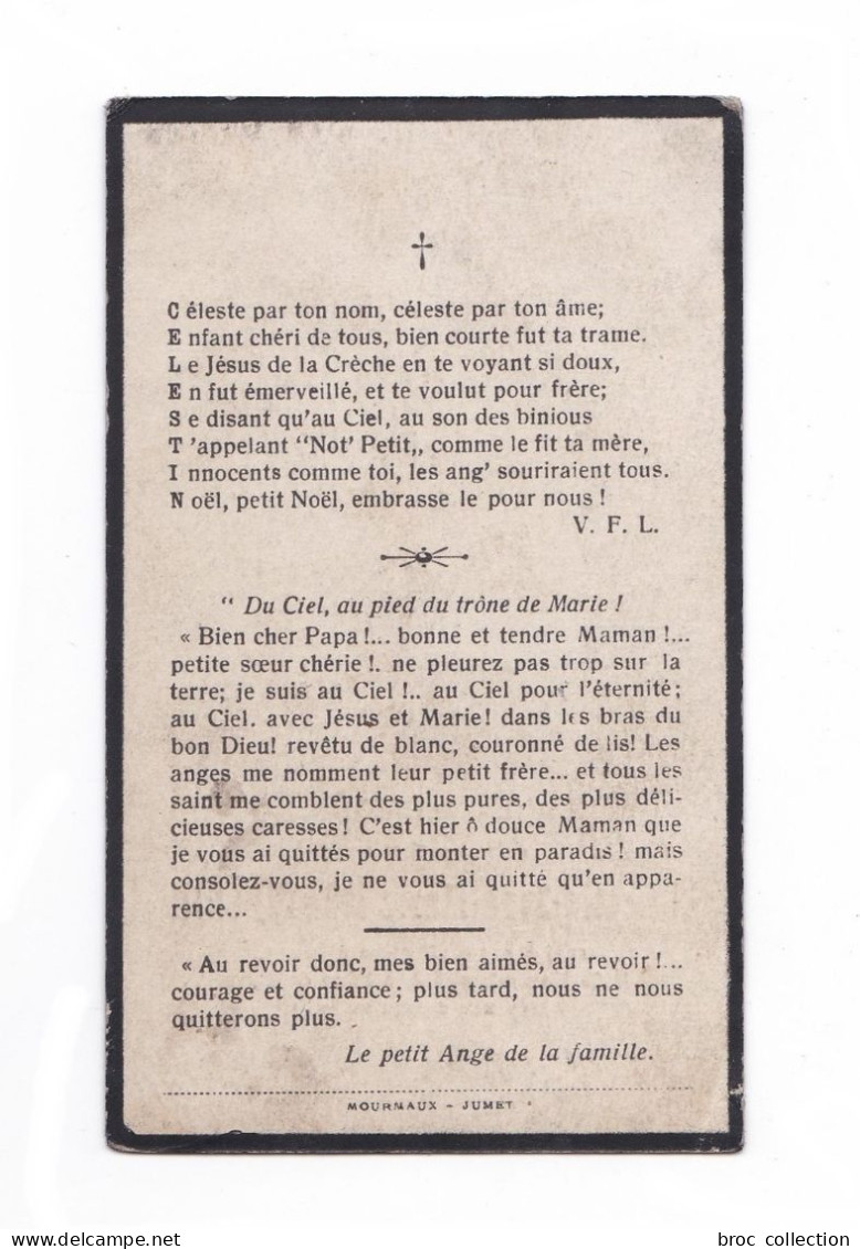 Jumet, Mémento De Célestin Jean-Marie Wasterlain, 30/11/1918, 7 Ans, Enfant, Souvenir Mortuaire, Décès - Andachtsbilder