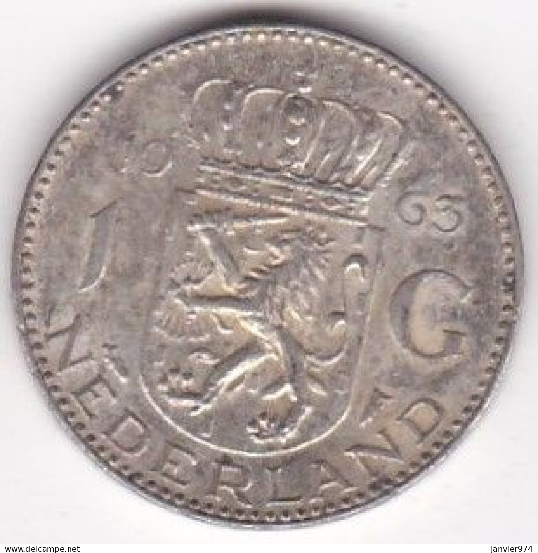 Pays-Bas 1 Gulden 1963 Juliana , En Argent, KM# 184 - 1948-1980: Juliana