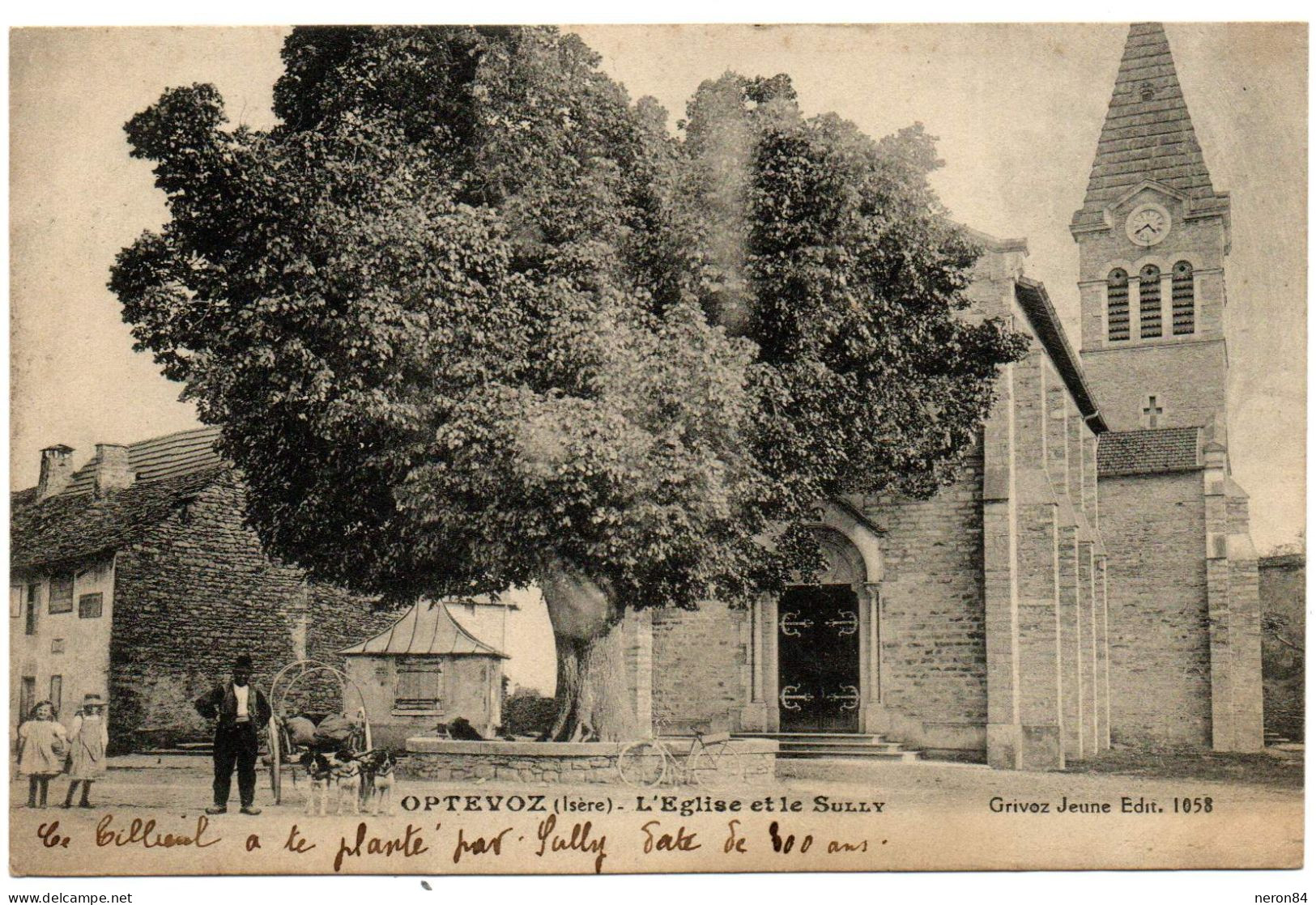 ATTELAGE DE CHIENS AU VILLAGE DE OPTEVOZ 38. - Autres & Non Classés