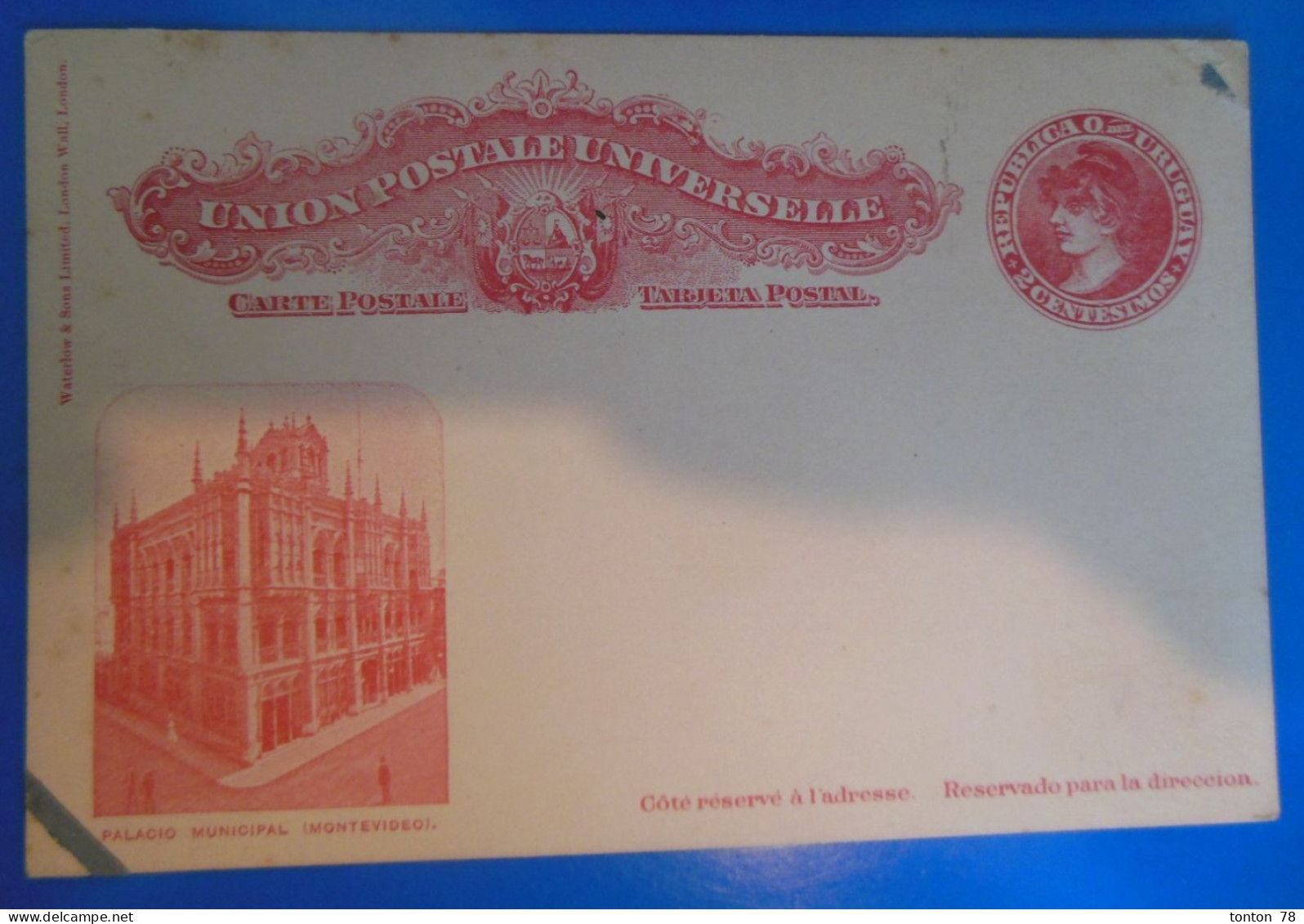 ENTIER POSTAL SUR CARTE      -    URUGUAY - Uruguay