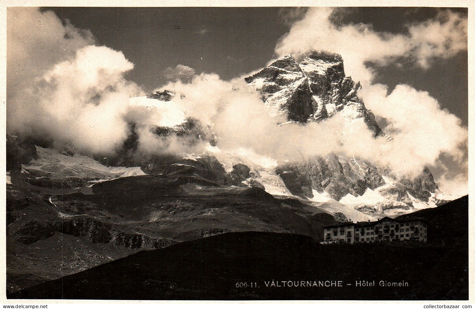 Swiss Alps Hotel At Valais  View Valtournanche Real Photo Vintage Postcard - Autres & Non Classés