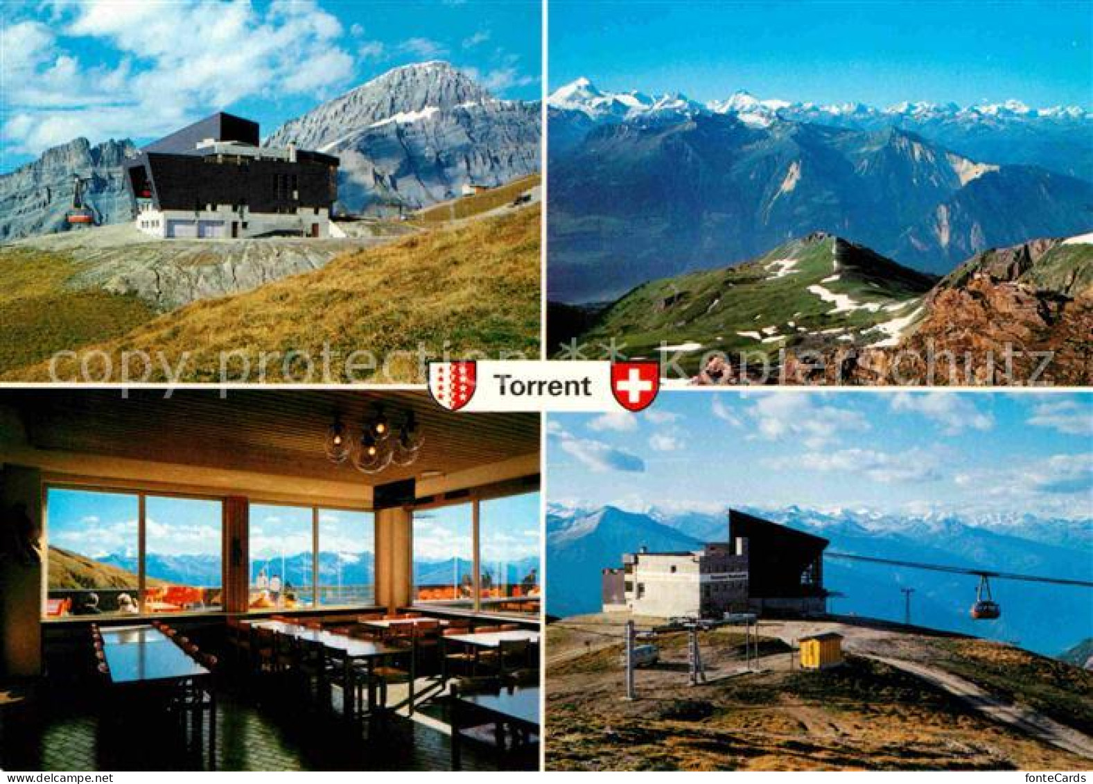12732619 Leukerbad Tourengebiet Torrent Bergstation Panorama Restaurant Rinderhu - Sonstige & Ohne Zuordnung