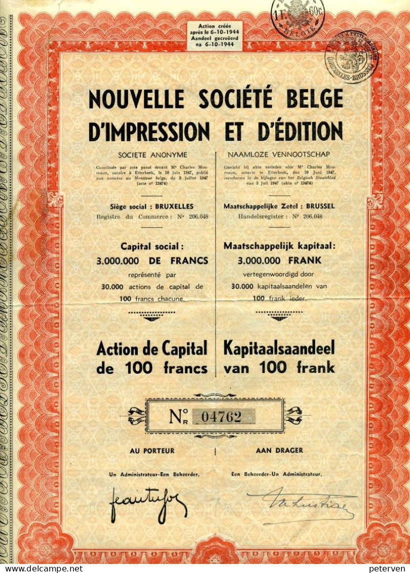 Nouvelle Société Belge D'IMPRESSION Et D'ÉDITION - Industrie