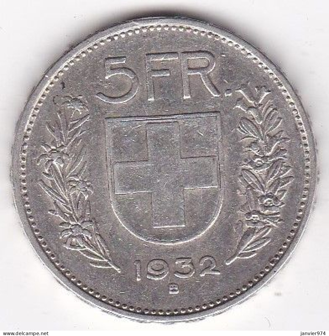 Suisse 5 Francs 1932 B En Argent - 5 Francs