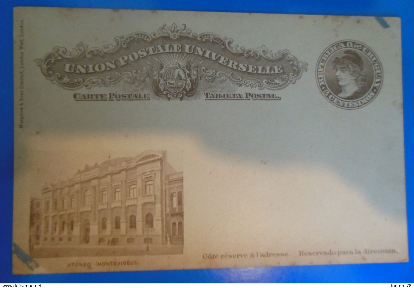 ENTIER POSTAL SUR CARTE      -    URUGUAY - Uruguay