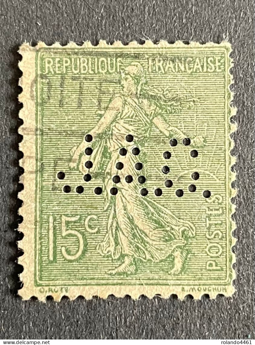 FRANCE J N° 130 Semeuse J.A.C. 6 Indice 7 Perforé Perforés Perfins Perfin Superbe !! - Autres & Non Classés