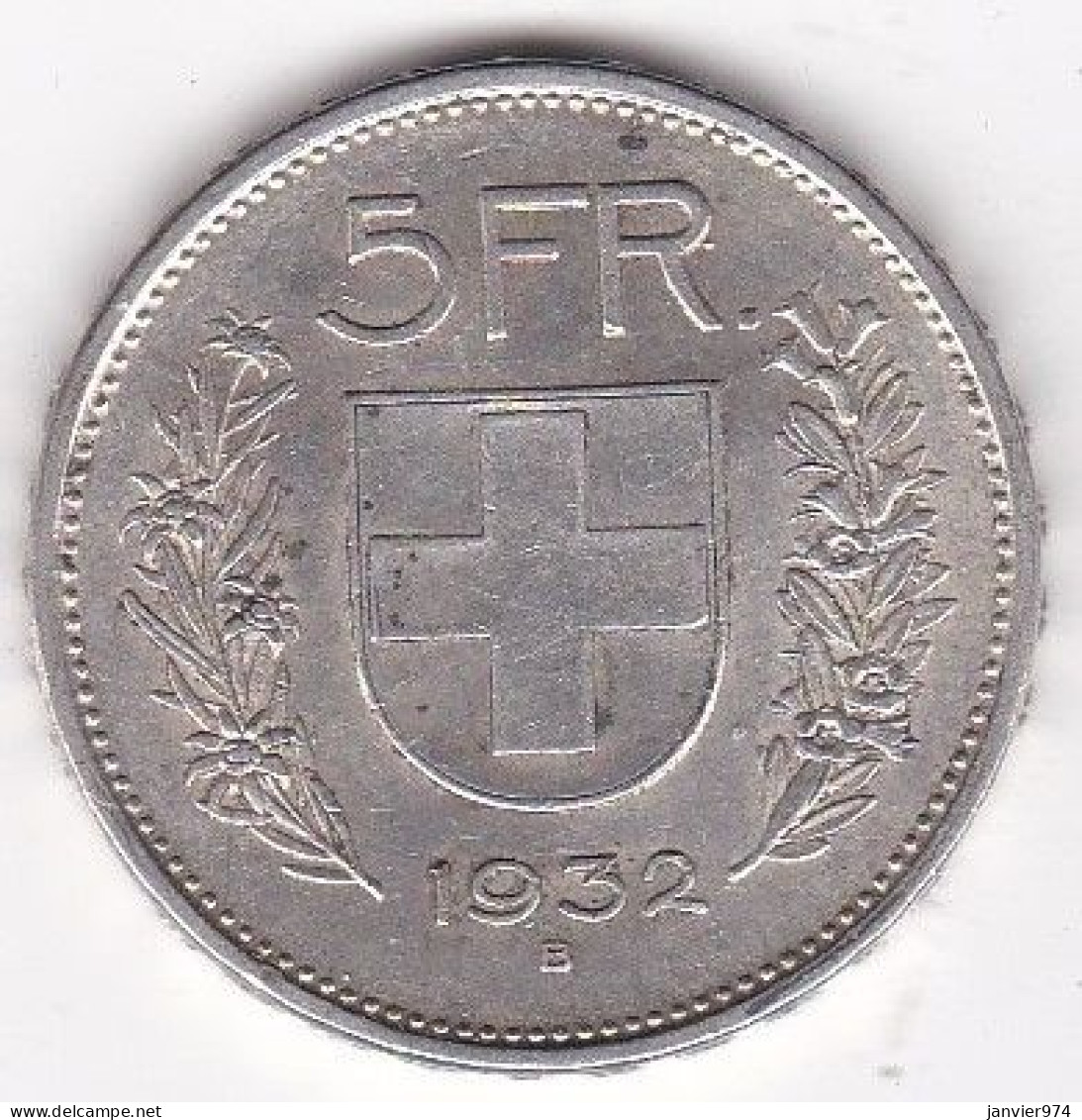 Suisse 5 Francs 1932 B En Argent - 5 Franken