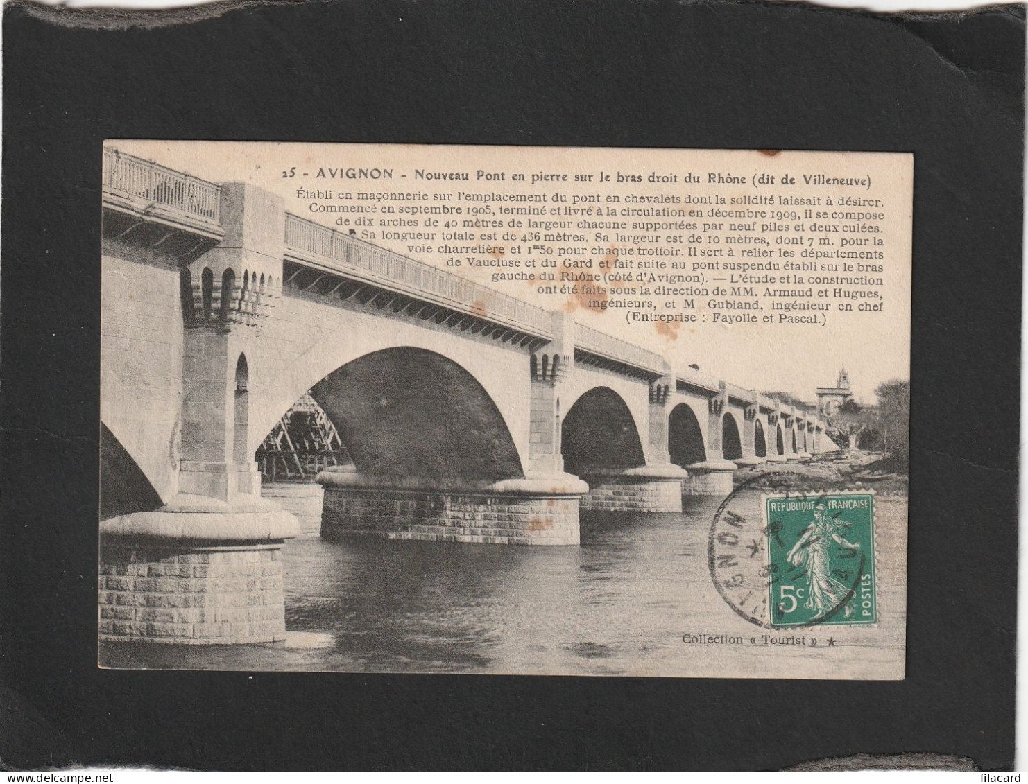 129027         Francia,     Avignon,   Nouveau   Pont  En  Pierre  Sur Le  Bras  Droit  Du  Rhone,  VG  1911 - Avignon (Palais & Pont)