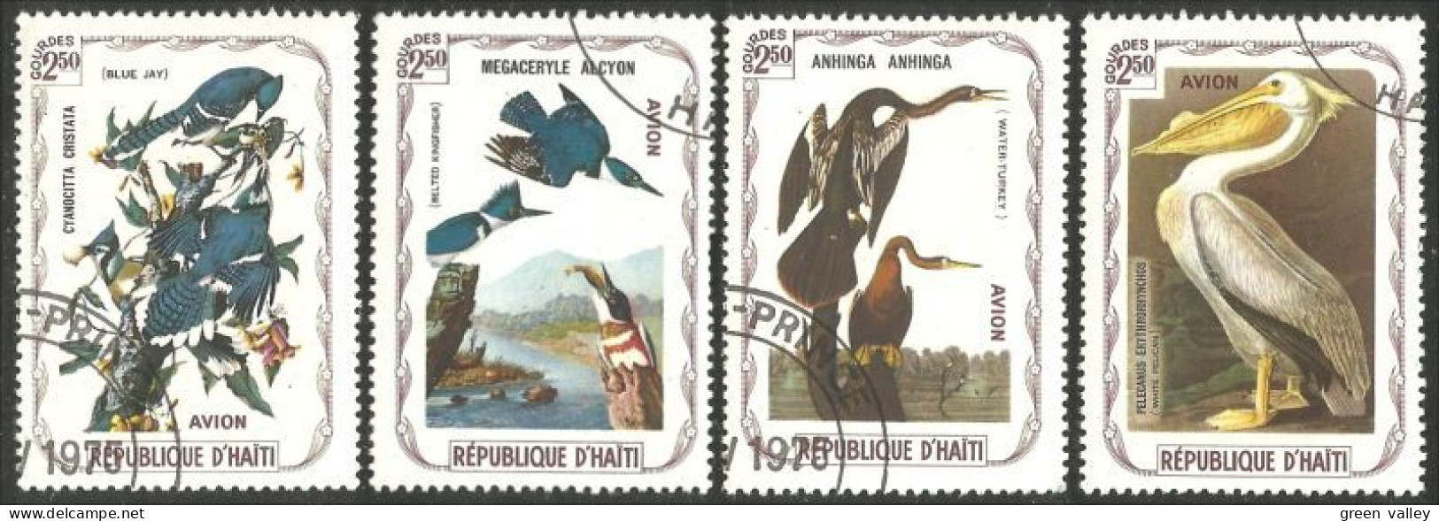 OI-196 Haiti Audubon Oiseaux Birds Pelican Cormoran Kingfisher Blue Jay Geai Martin-pêcheur - Altri & Non Classificati