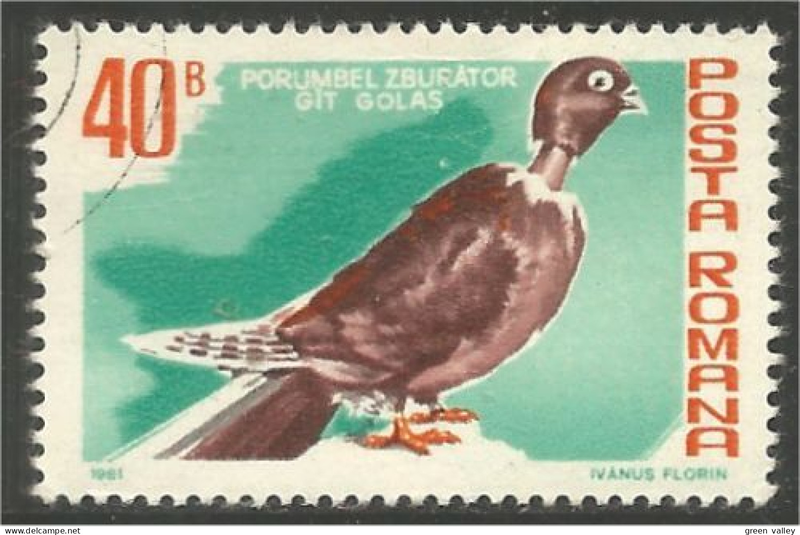 OI-174 Roumanie 40B Dove Colombe Pigeon Colomba Duif Taube Paloma - Other & Unclassified