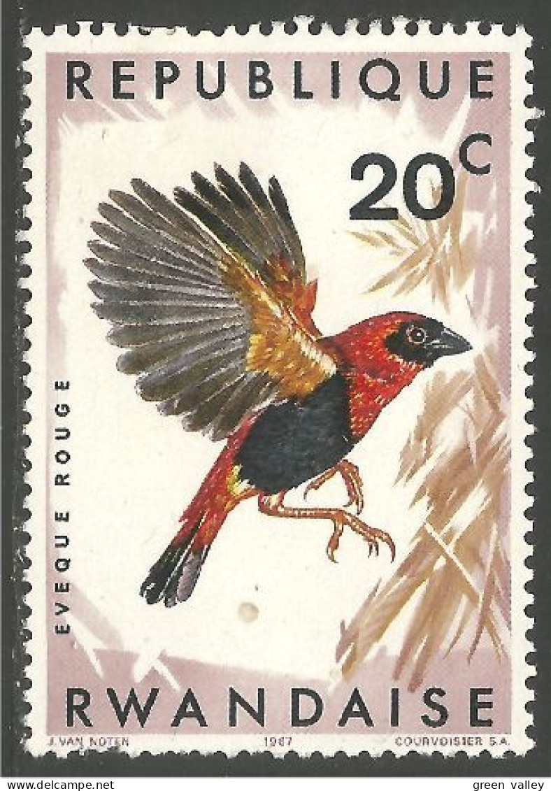 OI-141 Rwanda Oiseau Eveque Rouge Red Bishop Bird MH * Neuf - Other & Unclassified