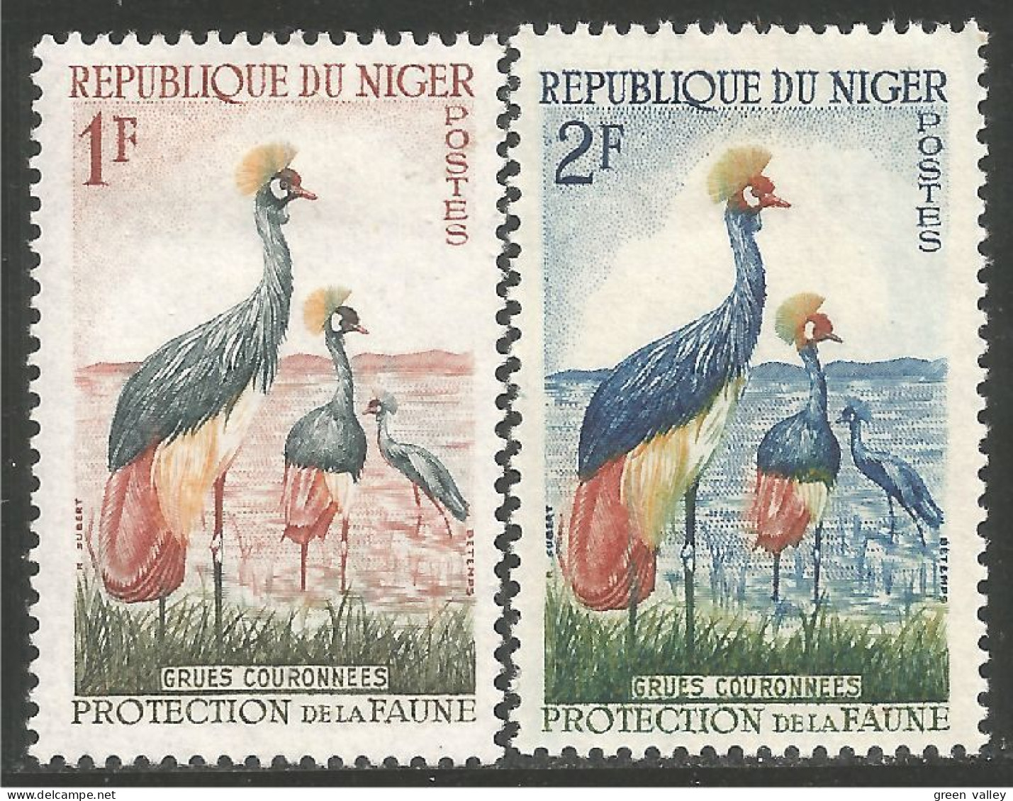 OI-90b Niger Grues Couronnées Egrets Gru Garca-real MH * Neuf - Kranichvögel