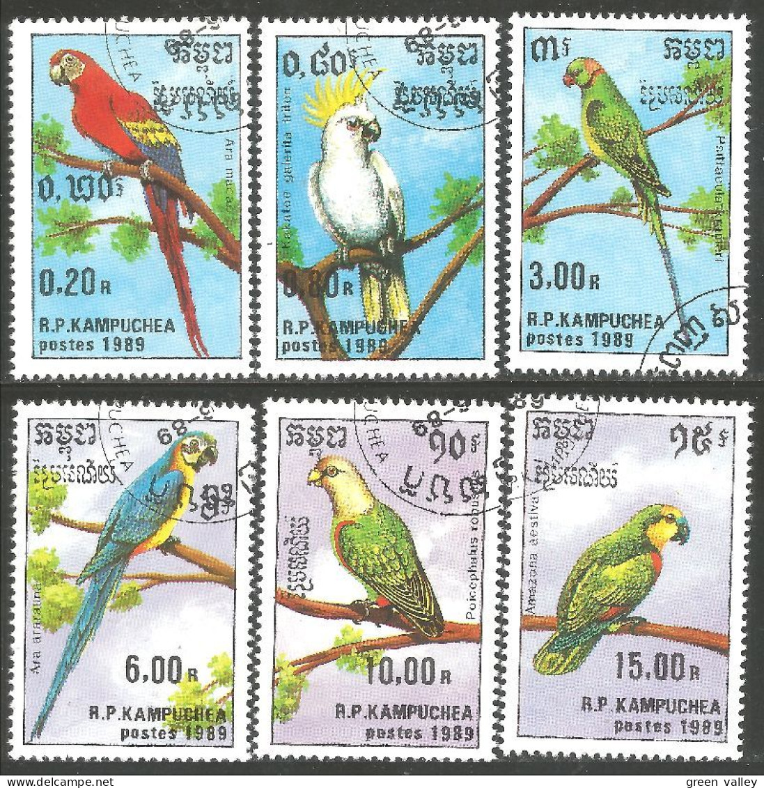 OI-72a Cambodge Perroquets Parrots Papagaios Loros Papagei Papagallo - Autres & Non Classés