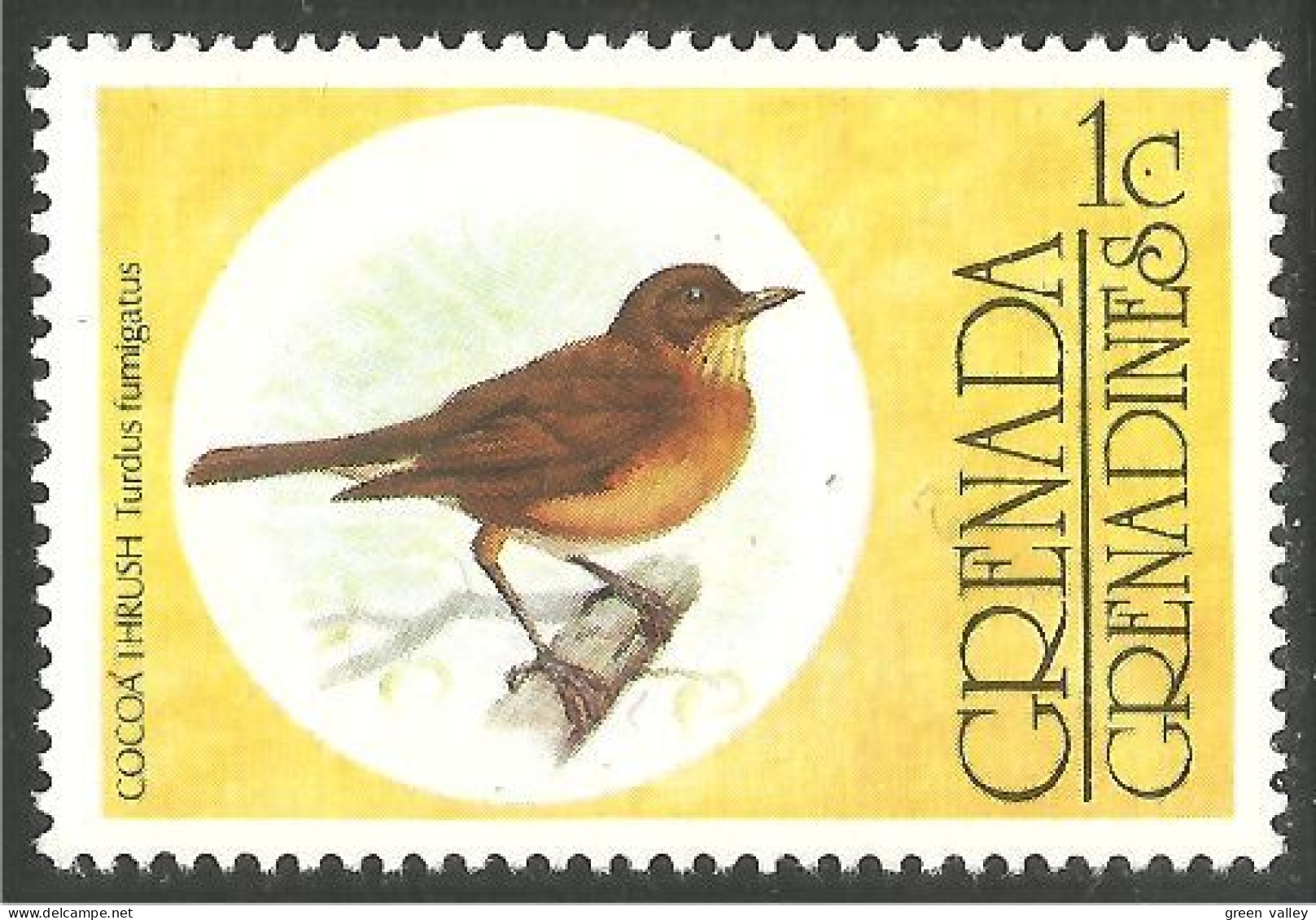 OI-59 Grenada Oiseau Cocoa Thrush Bird Passerine Passereau MNH ** Neuf SC - Other & Unclassified