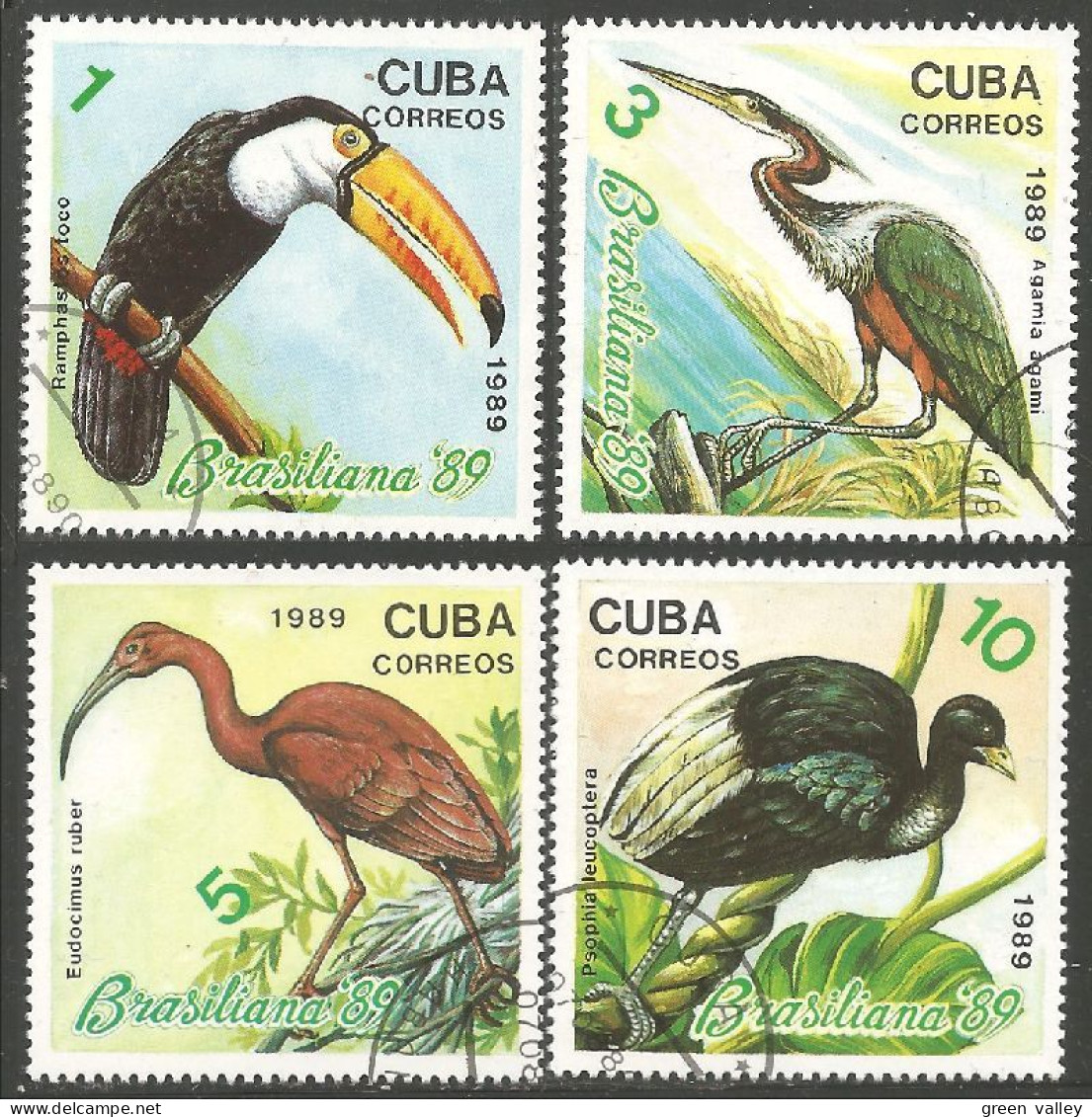 OI-43b Cuba Brasiliana 89 Toucan Grue Egret Oiseau Bird Uccello Vogel - Altri & Non Classificati