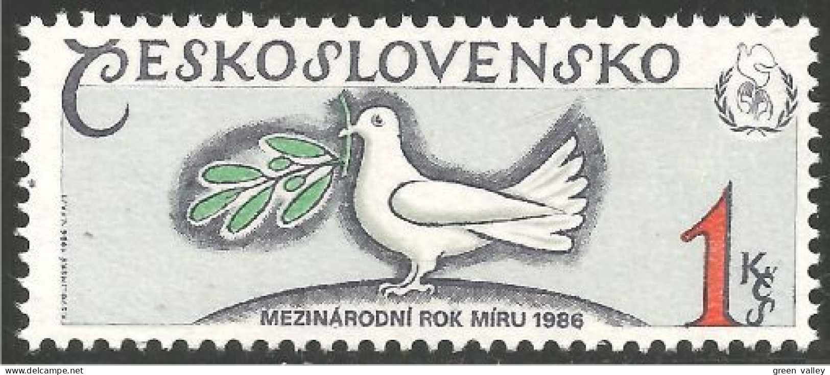 OI-38 Ceskoslovensko Colombe Dove Année Paix Peace Year MNH ** Neuf SC - Altri & Non Classificati