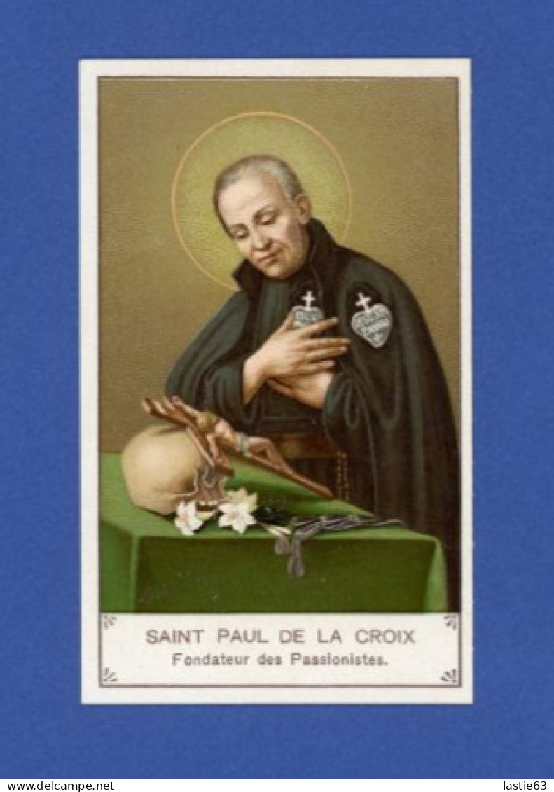 Image Religieuse Saint Paul De La Croix Fondateur Des Passionistes  Crâne Crucifix   Au Dos Prière Pie IX  24 Avril 1853 - Devotion Images