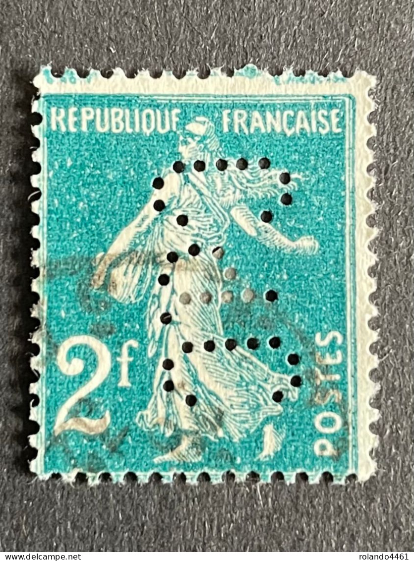 FRANCE C N° 278 Semeuse C.D.C 77 Indice 4 Perforé Perforés Perfins Perfin !! - Autres & Non Classés