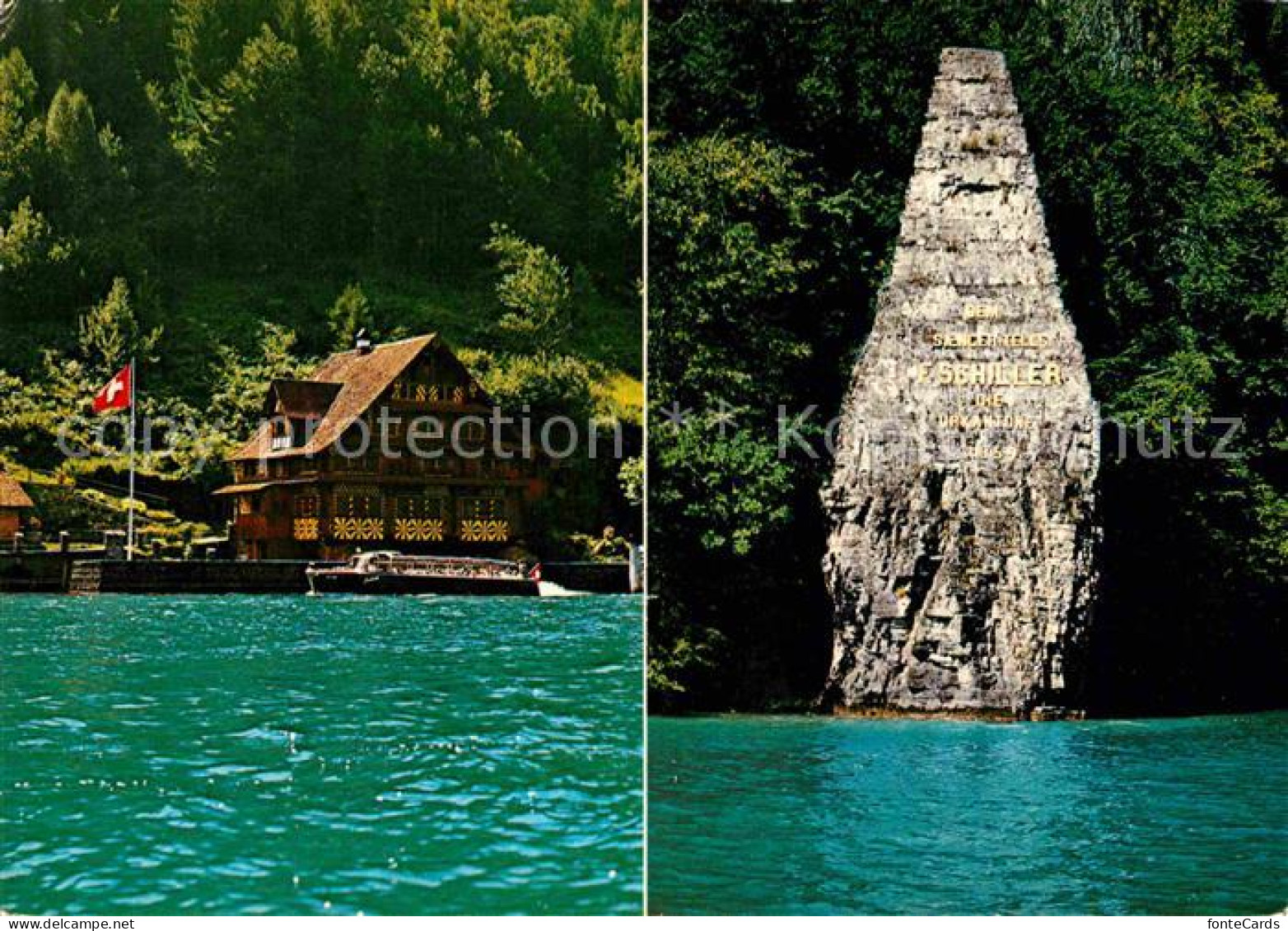 12727079 Treib Schillerstein Im Urnersee Haus Zur Treib Treib - Altri & Non Classificati