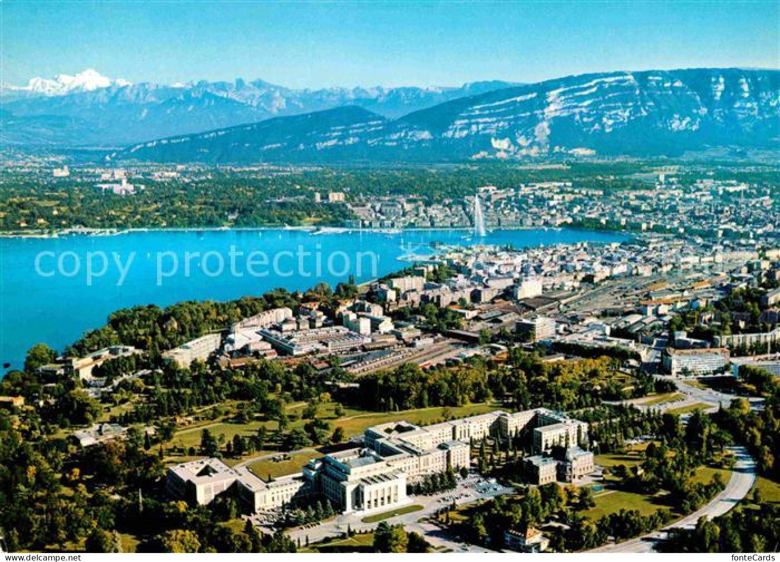 12727069 Geneve GE Le Palais Des Nations Lac Leman Et Le Mont Blanc Genfersee Al - Altri & Non Classificati