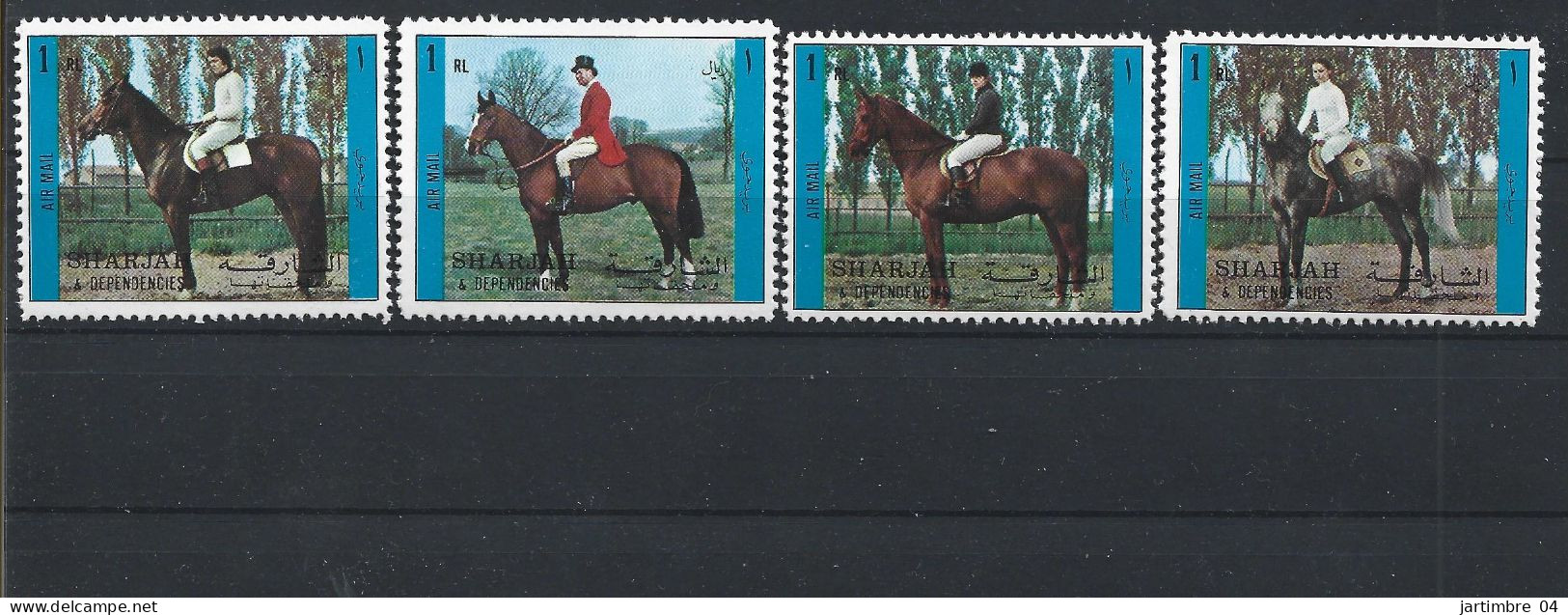 1972 SHARJAH Michel 1296-99** Chevaux - Sharjah