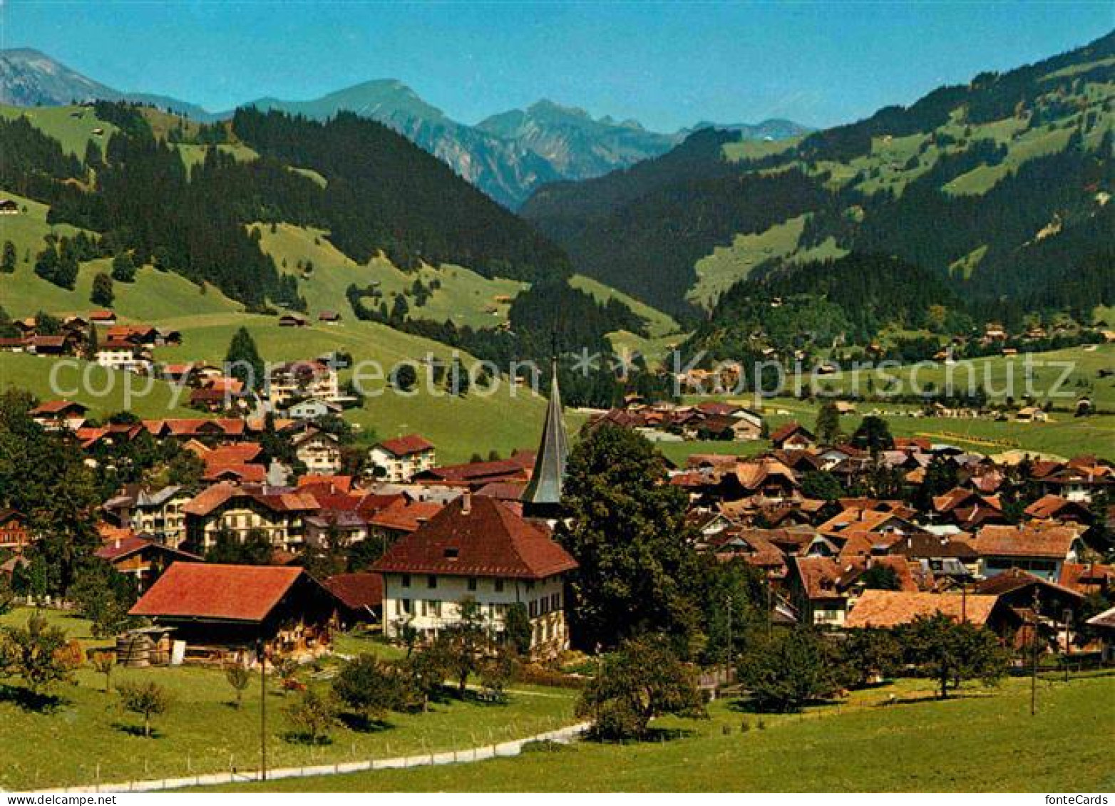 12725419 Zweisimmen Ortsansicht Mit Alpenpanorama Zweisimmen - Autres & Non Classés