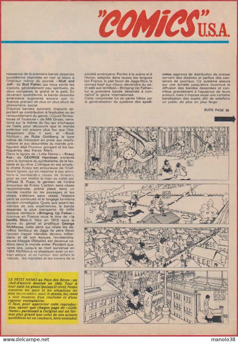 Comics USA. La Bande Dessinée Américaine. BD. Reportage De Maurice Horn. 1er Chapitre; Les Origines. 1970. - Historische Documenten
