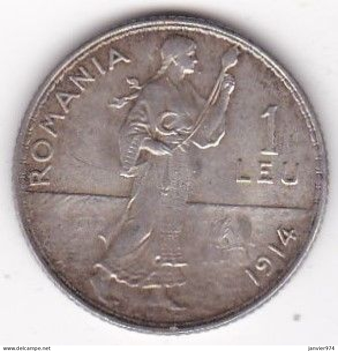 Roumanie 1 Leu 1914 Carol I , En Argent, KM# 42, SUP/AU - Rumänien