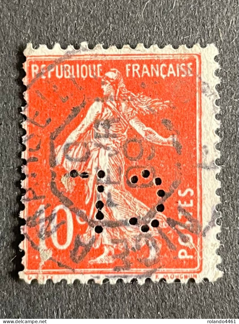 FRANCE C N° 138 Semeuse CL 196 Indice 2 Perforé Perforés Perfins Perfin ! - Other & Unclassified