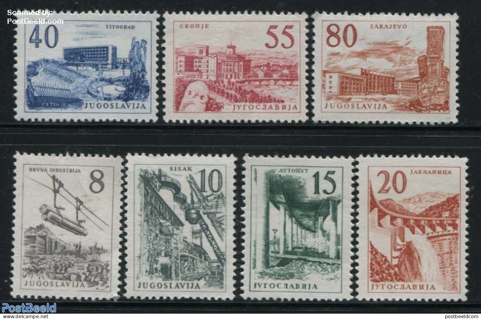 Yugoslavia 1959 Definitives 7v, Mint NH, Nature - Water, Dams & Falls - Unused Stamps