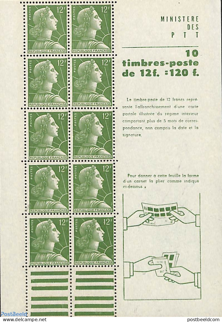 France 1955 Definitive M/s, Mint NH - Unused Stamps
