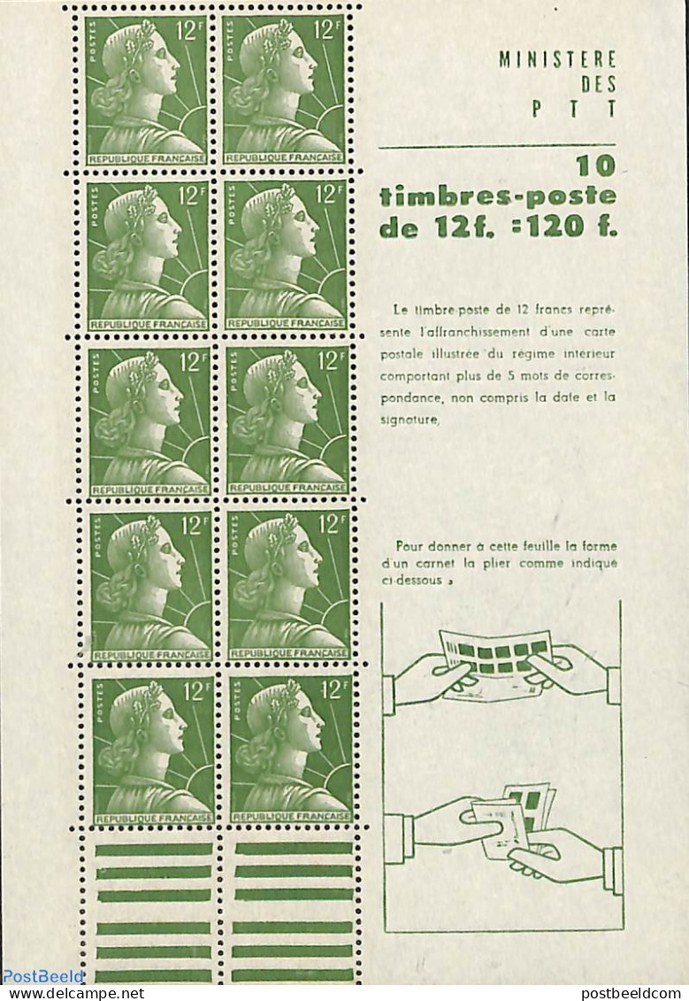 France 1955 Definitive M/s, Mint NH - Ungebraucht