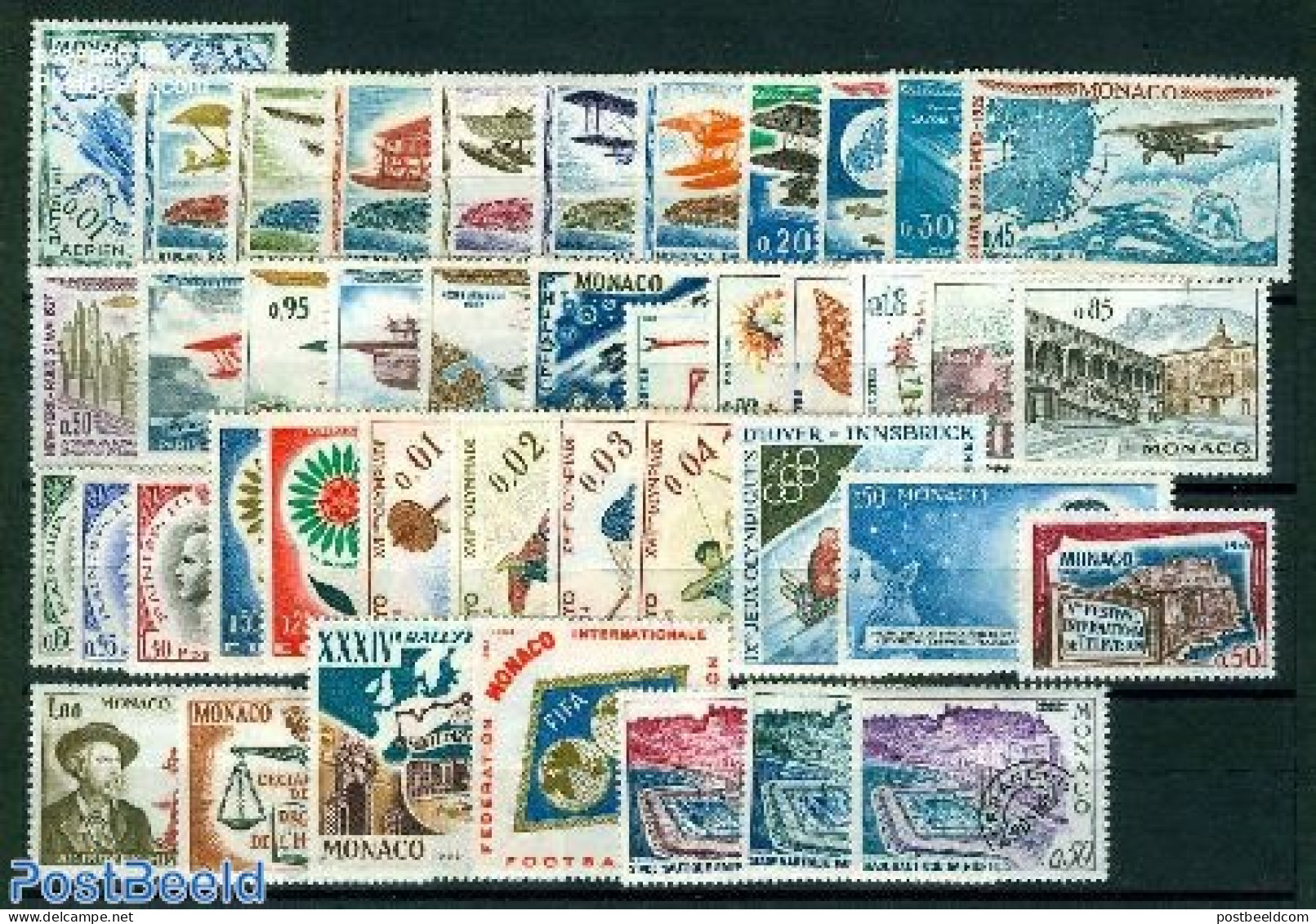 Monaco 1964 Yearset 1964, Complete, 42v, Mint NH, Various - Yearsets (by Country) - Neufs