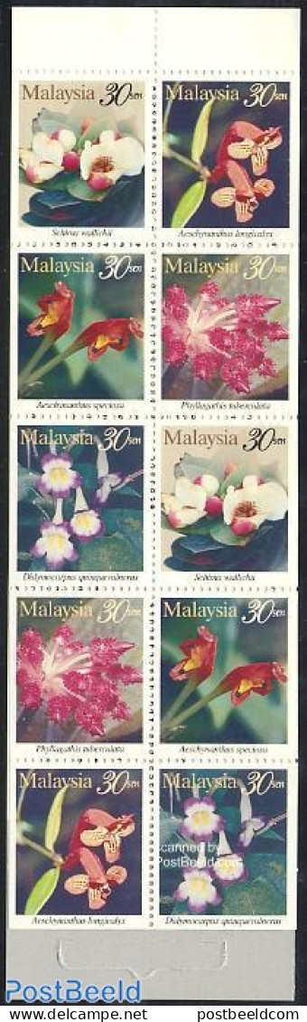 Malaysia 1997 Flowers 2x5v In Booklet, Mint NH, Nature - Flowers & Plants - Stamp Booklets - Unclassified