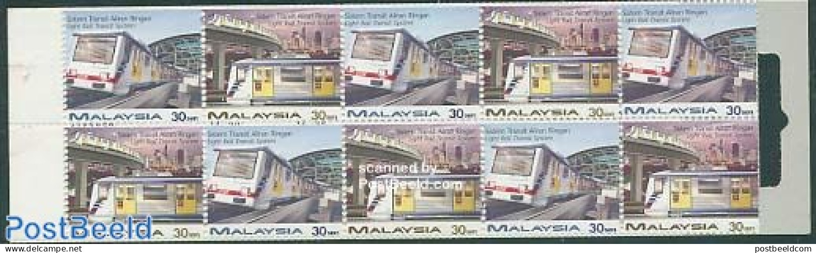 Malaysia 1997 Light Rail Booklet, Mint NH, Transport - Stamp Booklets - Railways - Non Classés