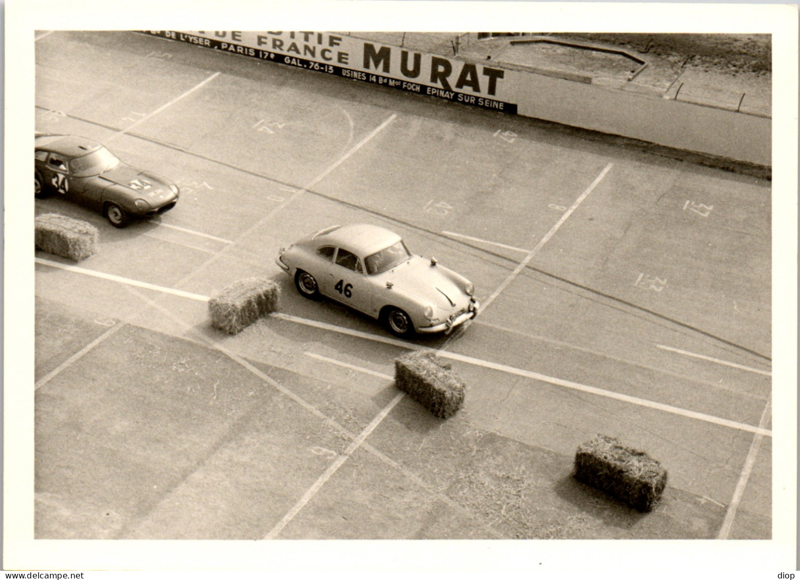 Photographie Photo Vintage Snapshot Amateur Voiture Course Circuit Automobile  - Automobile