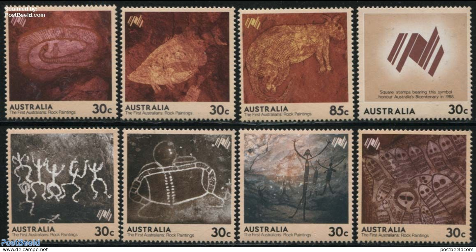 Australia 1984 Primitive Art 8v, Mint NH, Art - Cave Paintings - Ungebraucht