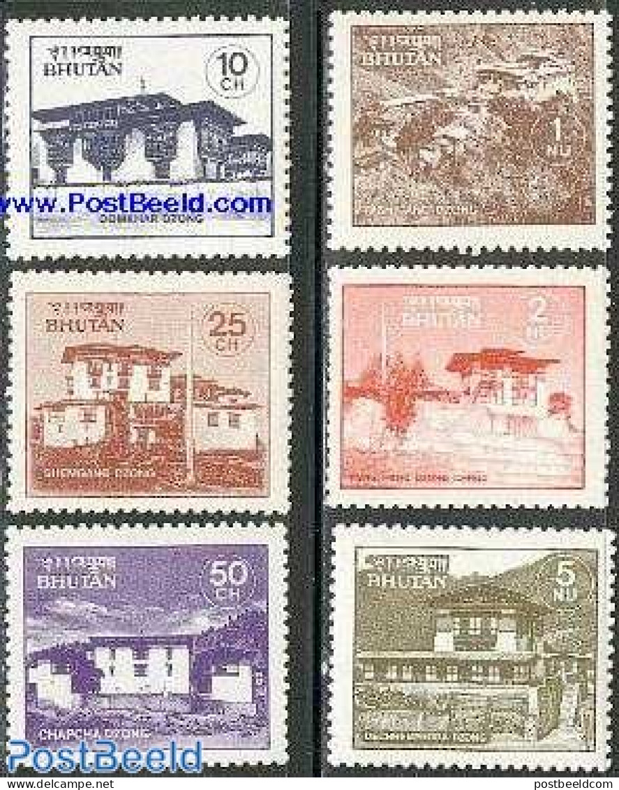 Bhutan 1984 Cloisters 6v, Mint NH, Religion - Cloisters & Abbeys - Abbayes & Monastères