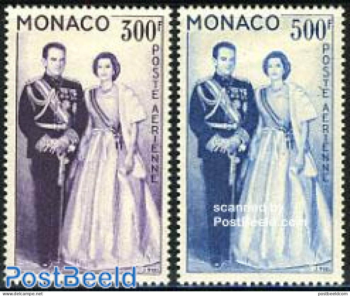Monaco 1959 Royal Family 2v, Unused (hinged), History - Kings & Queens (Royalty) - Ungebraucht