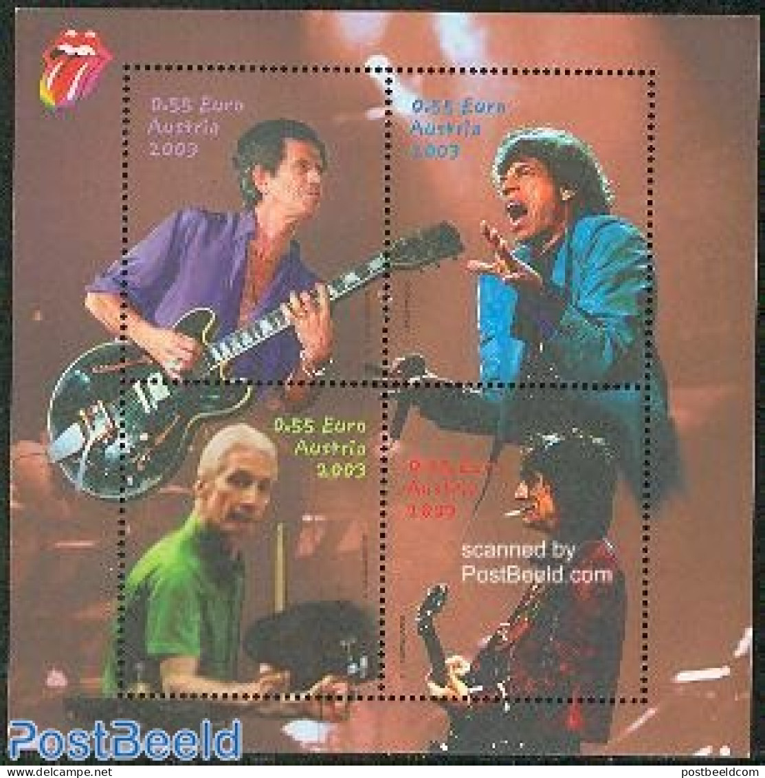 Austria 2003 Rolling Stones 4v M/s, Mint NH, Performance Art - Music - Popular Music - Unused Stamps