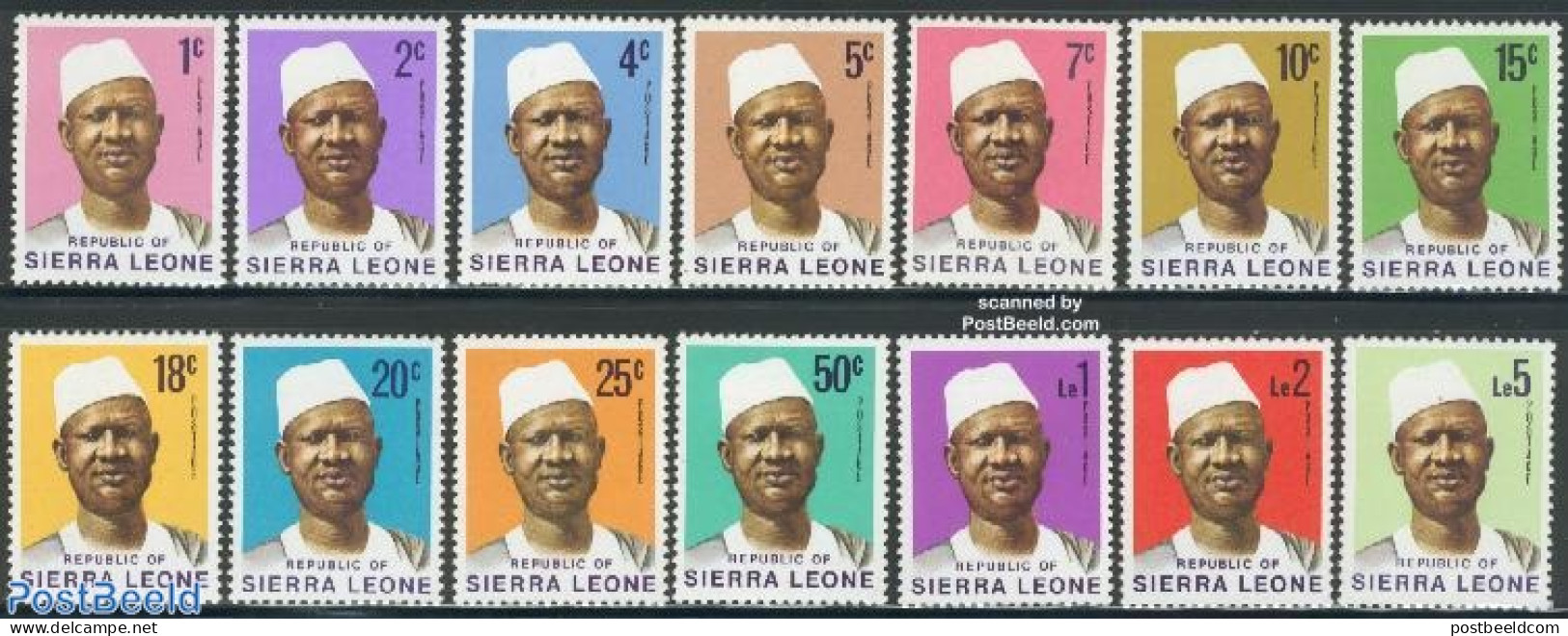 Sierra Leone 1973 Definitives, Stevens 14v, Mint NH, History - Politicians - Other & Unclassified