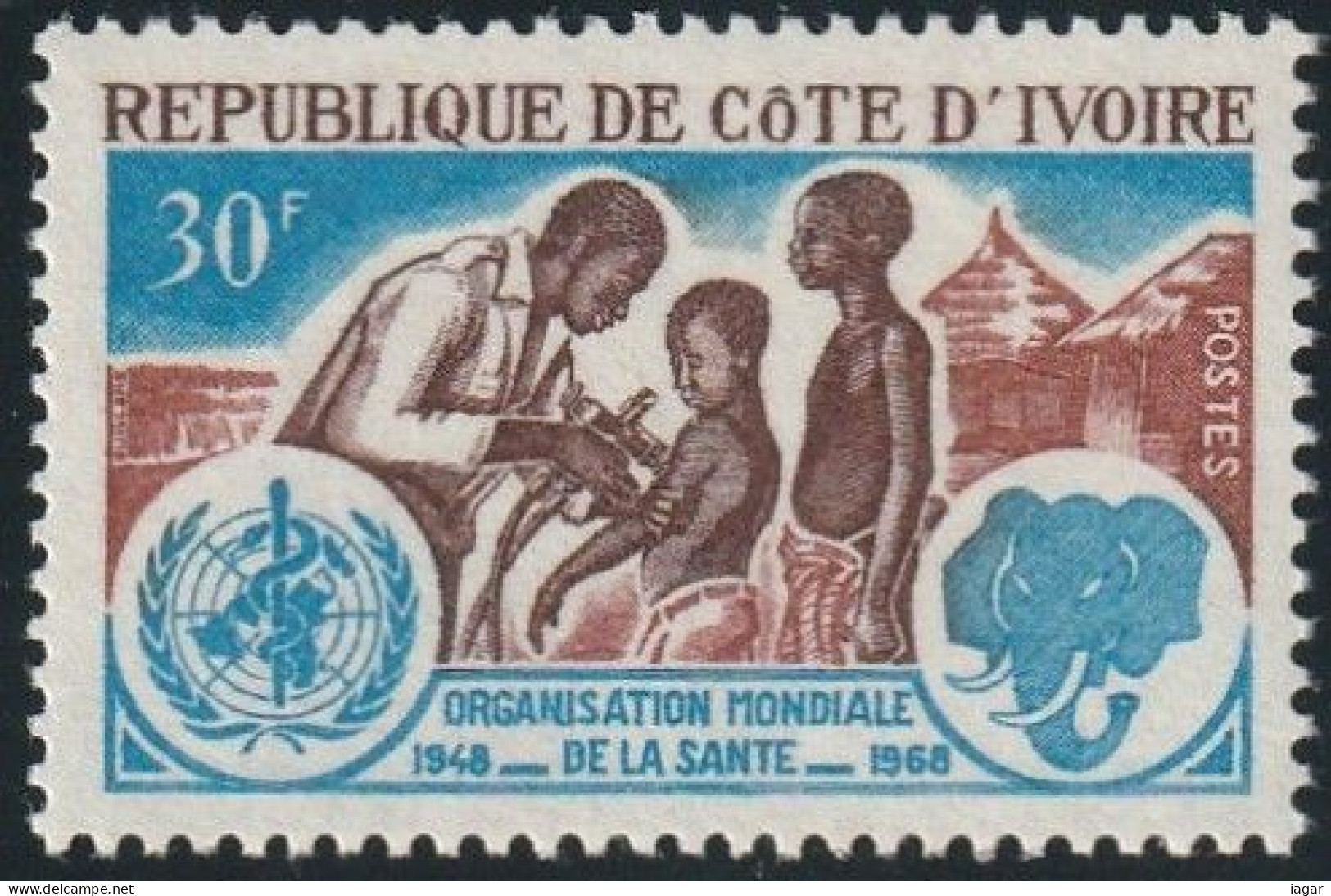 THEMATIC HEALTH:  20th ANNIVERSARY OF THE WORLD HEALTH ORGANIZATION (W.H.O.)     -    COTE D'IVOIRE - Autres & Non Classés