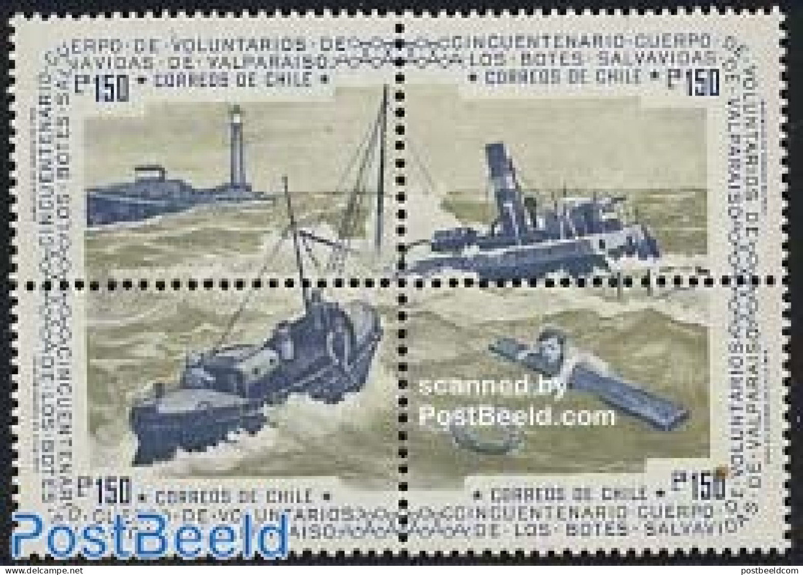 Chile 1975 Safety At Sea 4v [+], Mint NH, History - Transport - Various - Ships And Boats - Lighthouses & Safety At Se.. - Ships