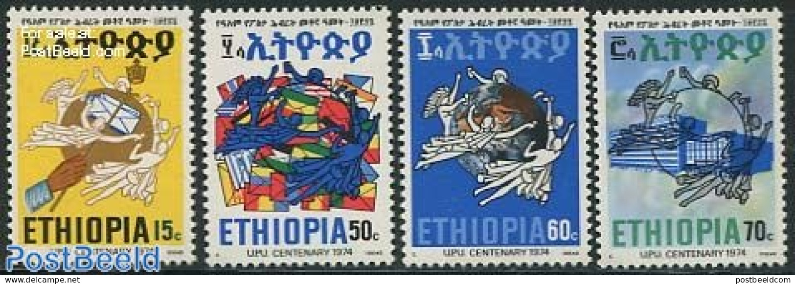 Ethiopia 1974 UPU Centenary 4v, Mint NH, U.P.U. - U.P.U.