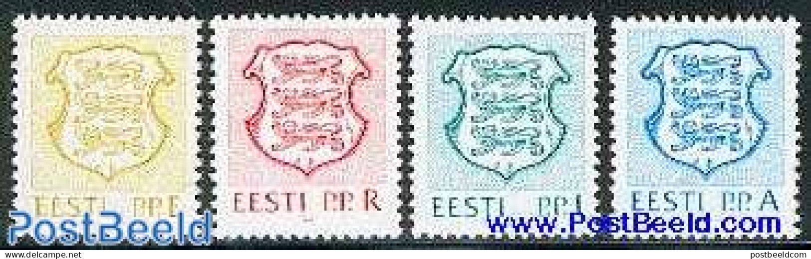 Estonia 1992 Definitives 4v, Mint NH, History - Coat Of Arms - Estonie