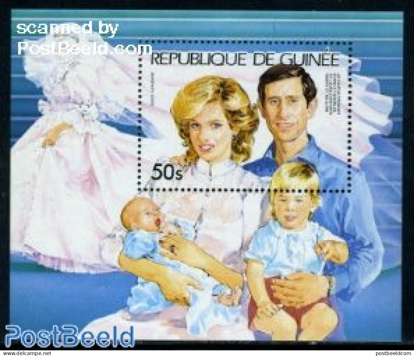 Guinea, Republic 1985 Charles & Diana S/s, Mint NH, History - Charles & Diana - Kings & Queens (Royalty) - Royalties, Royals