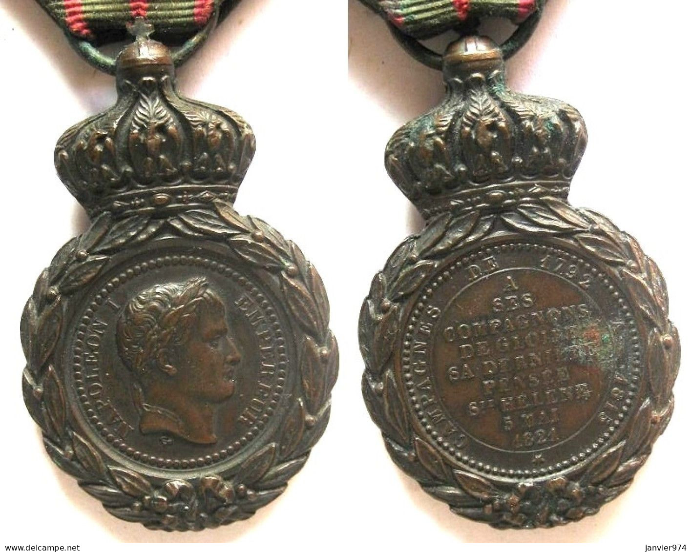 Médaille De Sainte Hélène 1821 Napoléon Bonaparte , Compagnes 1792 à 1815 - Autres & Non Classés