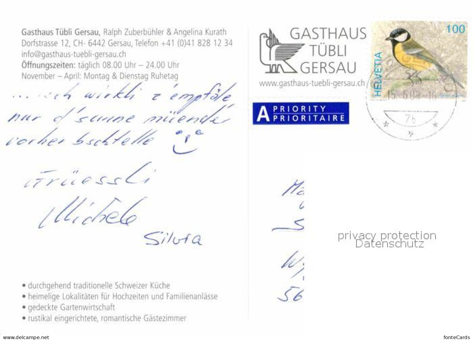12721777 Gersau Vierwaldstaettersee Gasthaus Tuebli  Panoram Wanderkarte Gersau - Sonstige & Ohne Zuordnung